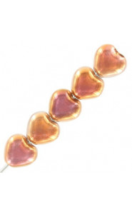 Czech Hearts beads 6mm Crystal sunset 00030/27137